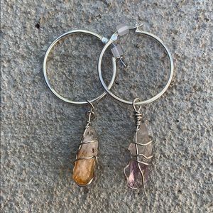 Handmade Wire Wrapped Gemstone Earrings